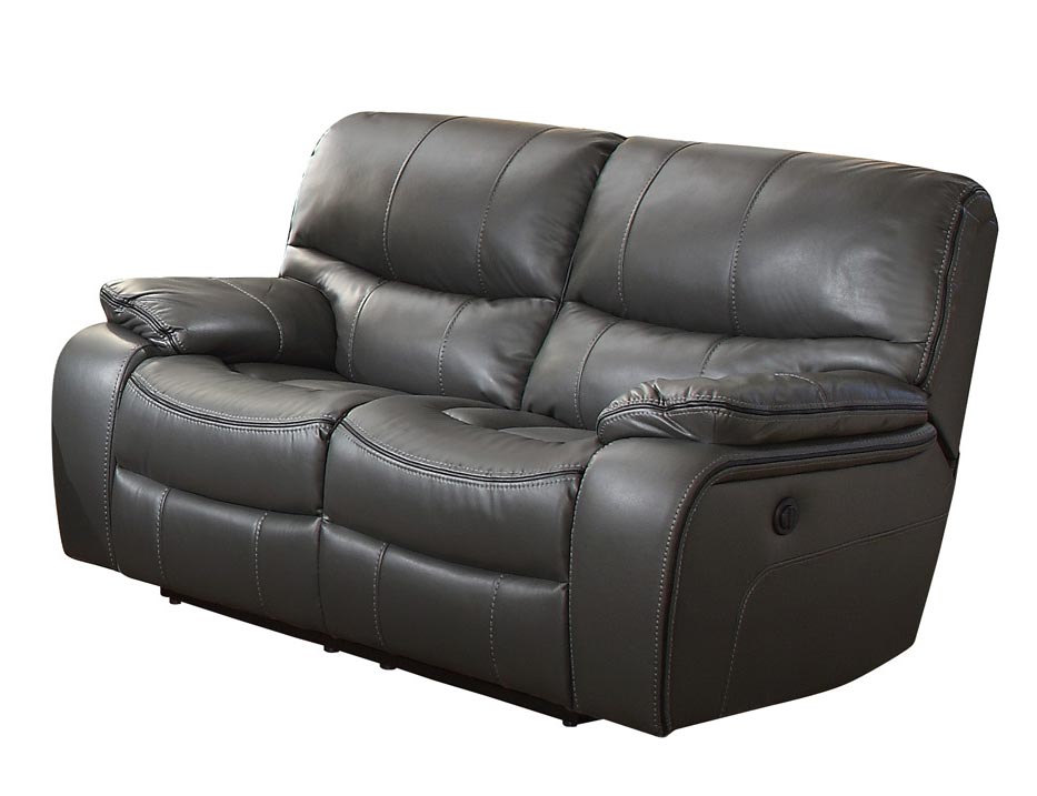 Homelegance Pecos Power Double Reclining Love Seat - Leather Gel Match - Grey Homelegance Pecos Power Double Reclining Love Seat - Leather Gel Match - Grey