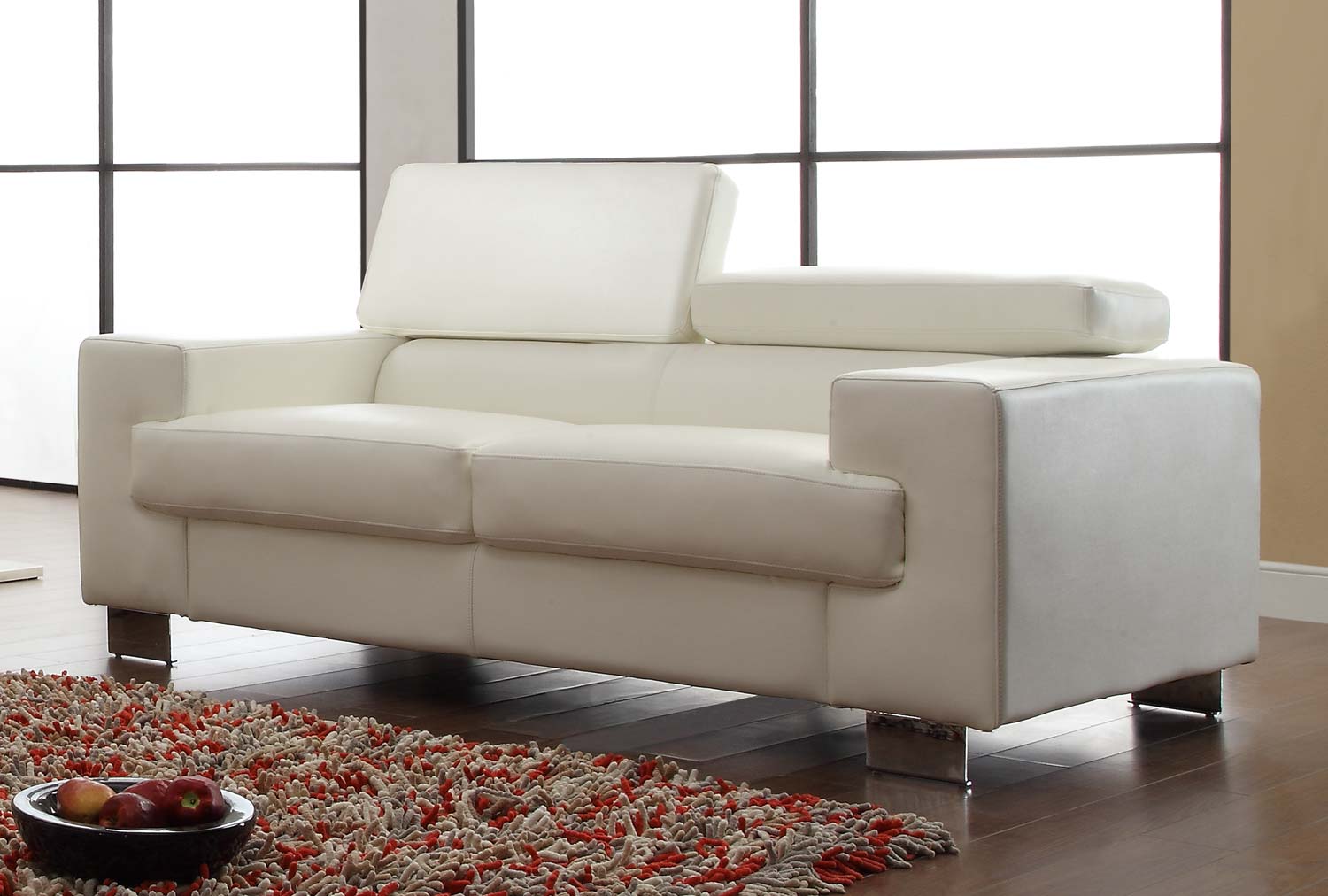 Homelegance Vernon Love Seat - White - Bonded Leather Homelegance Vernon Love Seat - White - Bonded Leather