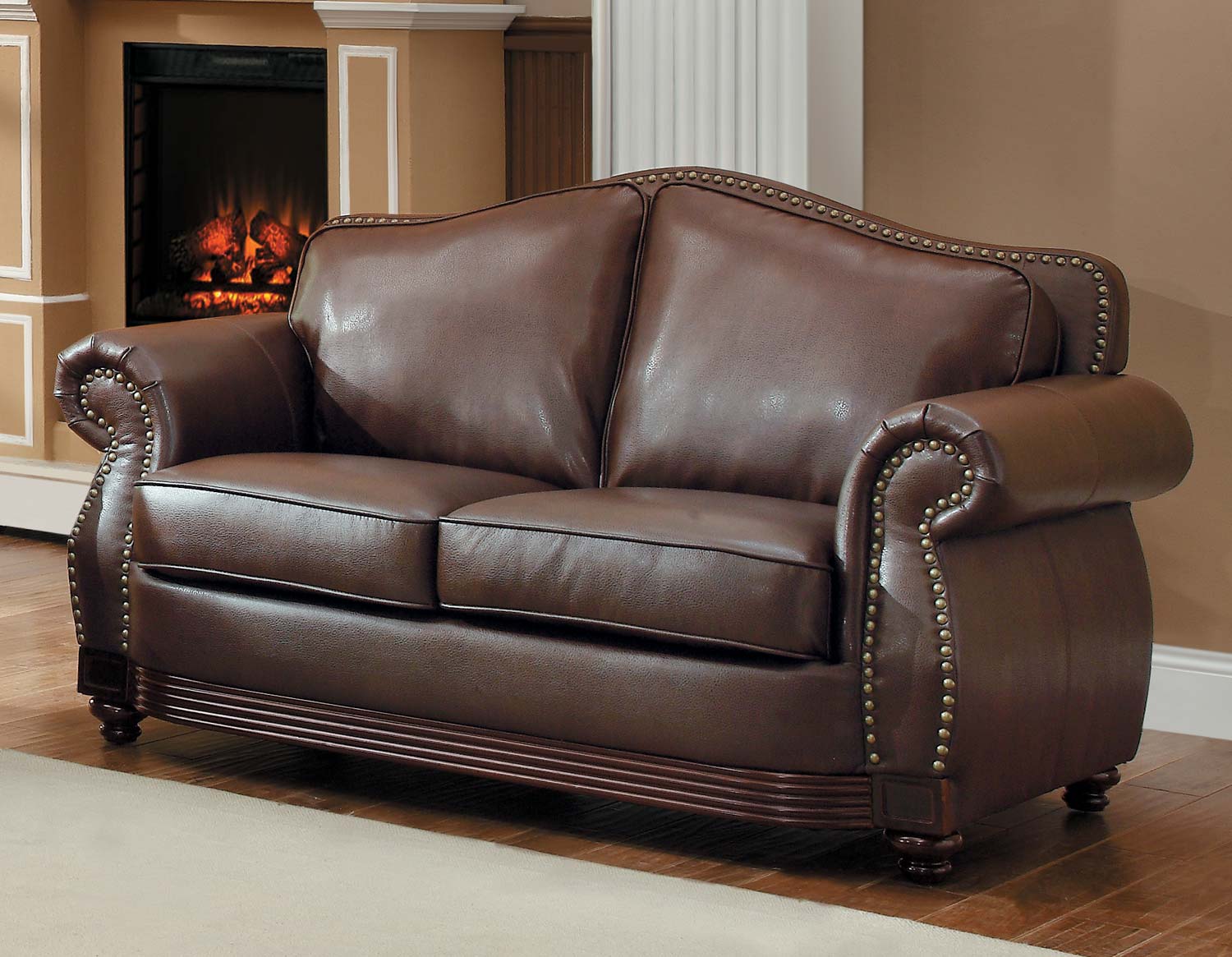 Homelegance Midwood Bonded Leather Love Seat - Dark Brown Homelegance Midwood Bonded Leather Love Seat - Dark Brown