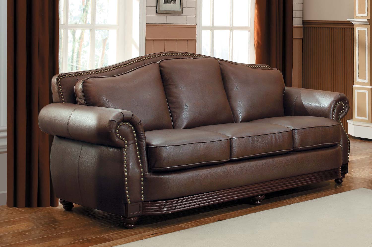 Homelegance Midwood Bonded Leather Sofa - Dark Brown Homelegance Midwood Bonded Leather Sofa - Dark Brown