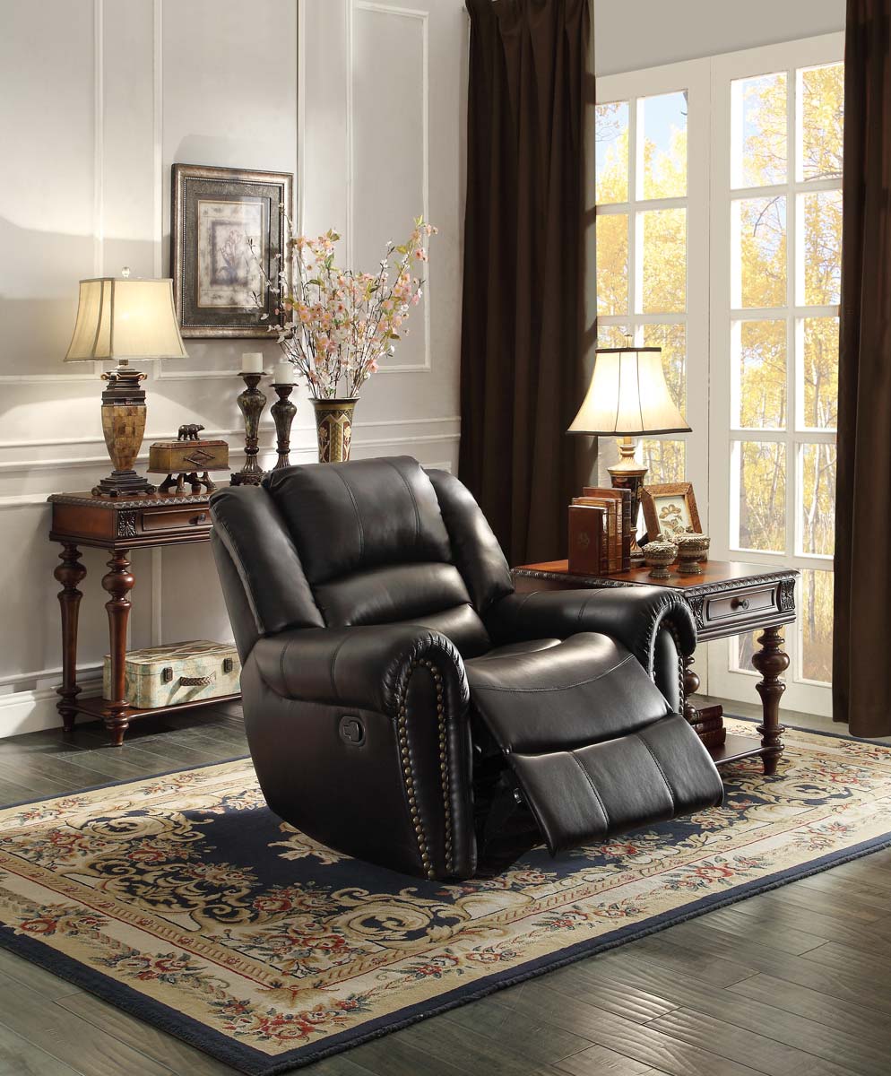 Homelegance Center Hill Glider Reclining Chair - Black Bonded Leather Match Homelegance Center Hill Glider Reclining Chair - Black Bonded Leather Match