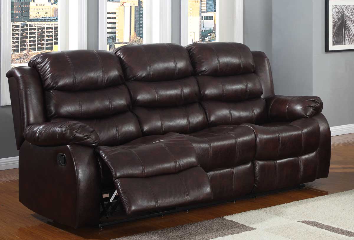 Homelegance Smithee Double Reclining Sofa - Burgundy Polished Microfiber Homelegance Smithee Double Reclining Sofa - Burgundy Polished Microfiber