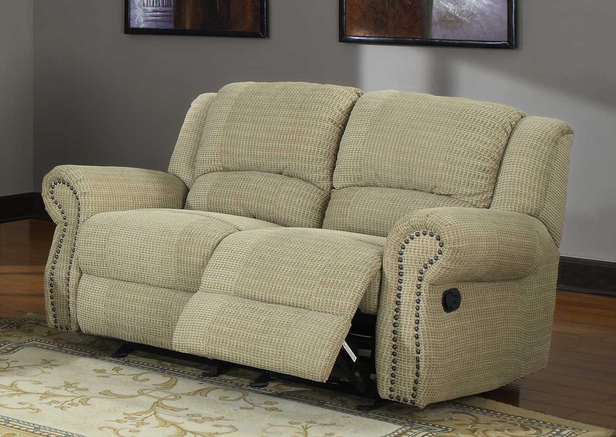 Homelegance Quinn Double Glider Reclining Love Seat - Olive Beige Chenille Homelegance Quinn Double Glider Reclining Love Seat - Olive Beige Chenille