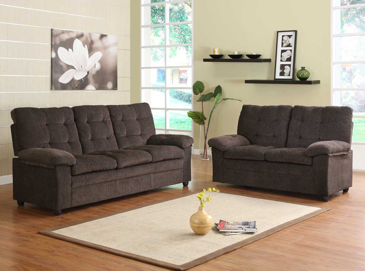 Homelegance Charley Sofa Set - Chocolate Chenille Homelegance Charley Sofa Set - Chocolate Chenille