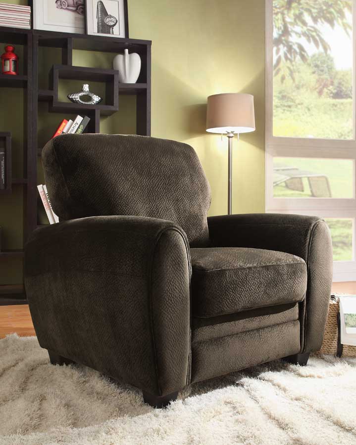 Homelegance Rubin Chair - Chocolate Textured Microfiber