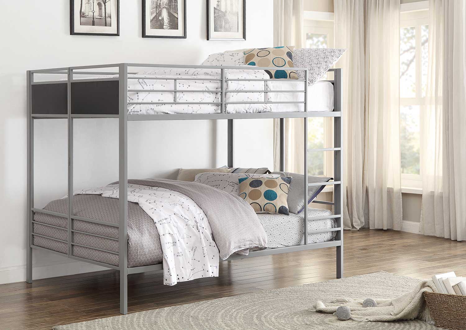 Homelegance Dex Full/Full Bunk Bed - Grey Homelegance Dex Full/Full Bunk Bed - Grey