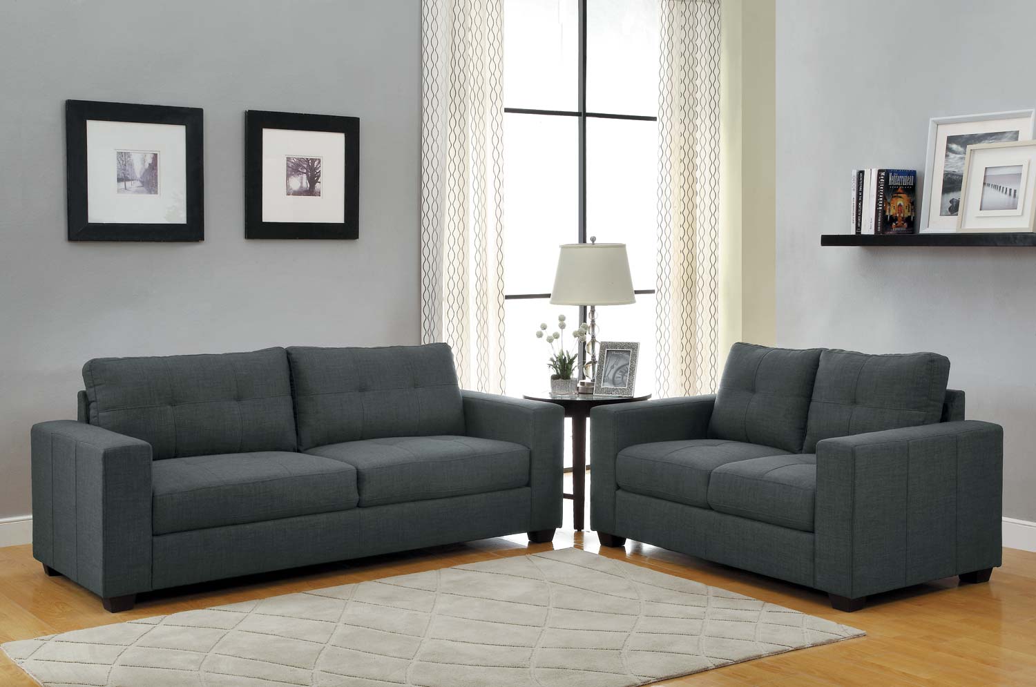 Homelegance Ashmont Sofa Set - Dark Grey - Linen Homelegance Ashmont Sofa Set - Dark Grey - Linen