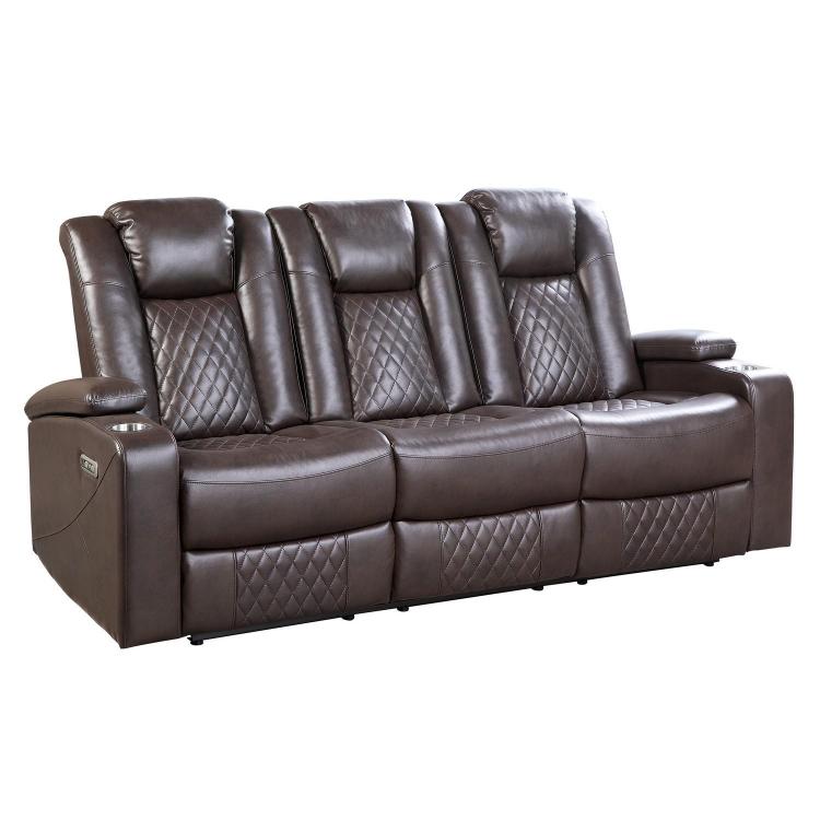 Homelegance Oriole Black Double Reclining Sofa 8334BLK-3