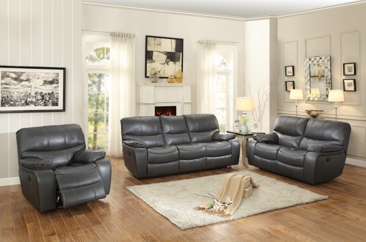 Homelegance Furniture, Wallstone Leather Double Reclining Sofa