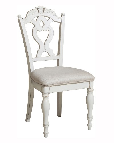 Homelegance Cinderella Desk Chair - Antique White with Gray Rub-Through
