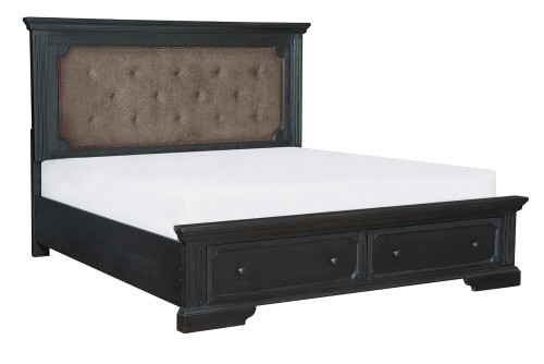 Bolingbrook Platform Bed with Footboard Storage - Charcoal