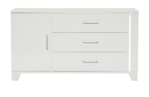 Kerren or Keren Dresser with LED Lighting - White High Gloss