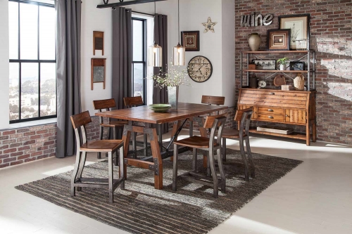 Holverson Counter Height Dining Set - Rustic Brown