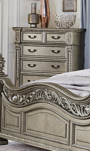 Catalonia Chest - Traditional Platinum Gold Finish with Cherry Veneer