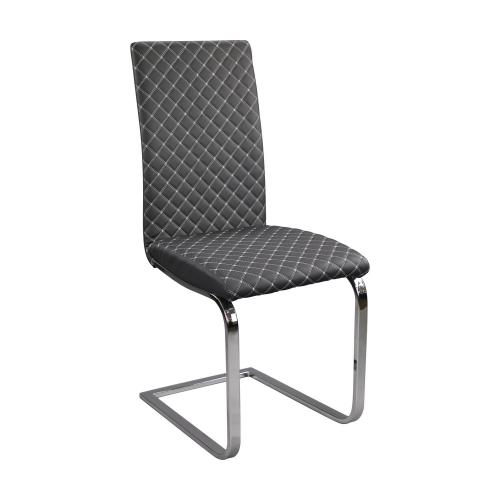 Yannis Side Chair - High Gloss White/Chrome