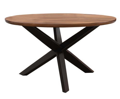 Nelina Round Dining Table - Espresso-Natural