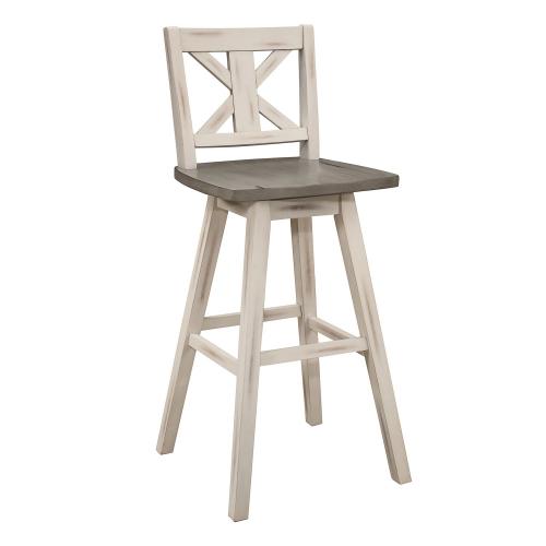 Amsonia Swivel Pub Height Chair - Distressed Gray/White