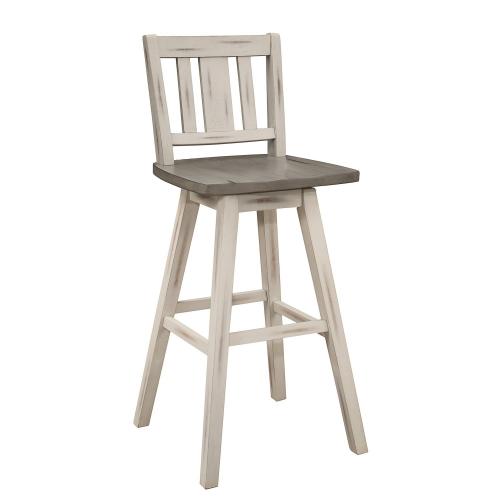 Amsonia Swivel Pub Height Chair - Distressed Gray/White