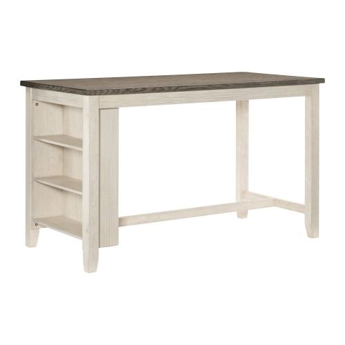Timbre Counter Height Table - Antique White/Rosy Brown
