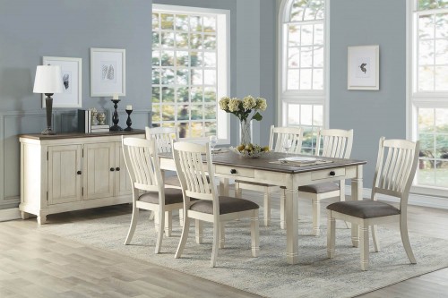 Granby Dining Set - Antique White - Rosy Brown
