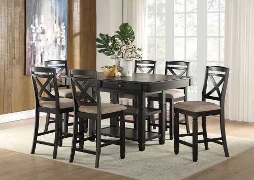 Baywater Counter Height Dining Set - Black -Natural