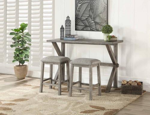 Palmer 3-Piece Pack Counter Height set - Wire Brushed Gray