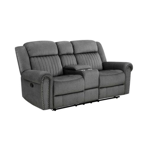 Brennen Double Reclining Love Seat - Charcoal