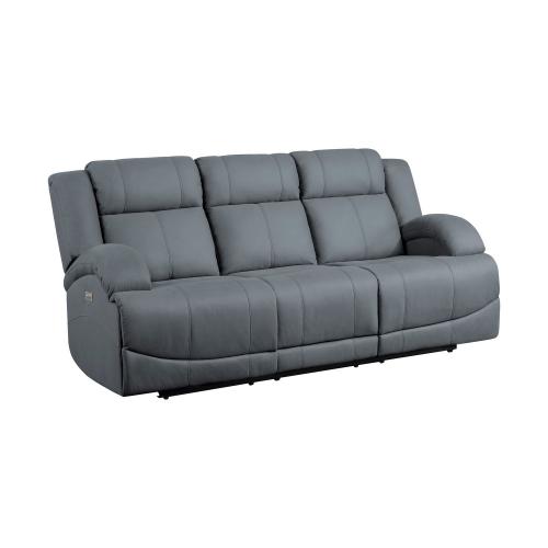 Camryn Power Double Reclining Sofa - Graphite blue