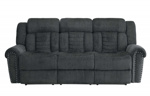 Nutmeg Double Reclining Sofa - Charcoal Gray