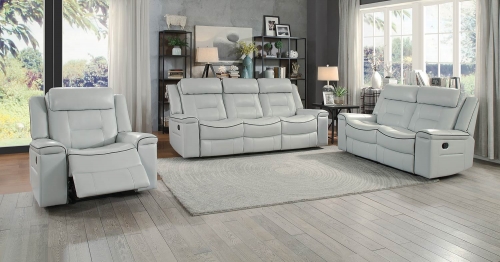 Darwan Double Reclining Sofa Set - Light Gray