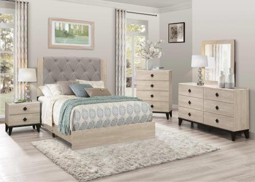 Whiting Low Profile Bedroom Set - Cream and Black