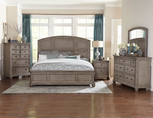 Lavonia Low Profile Bedroom Set - Wire-brushed Gray
