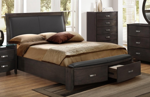 Lyric Upholstered Sleigh Platform Storage Bed - Brownish Grey