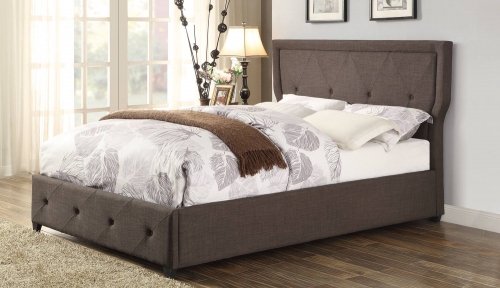 Thain Upholstered Bed - Dark Grey