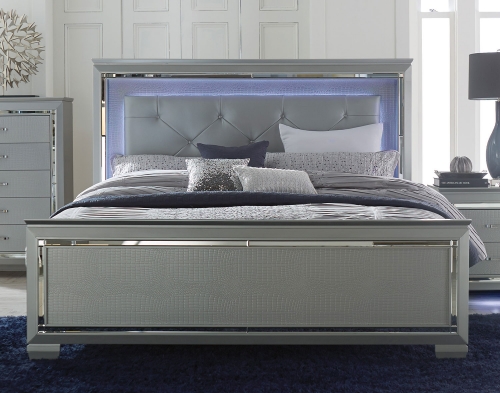 Allura Bed with LED Lighting - Silver