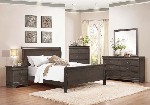 Mayville Sleigh Bedroom Set - Stained Grey