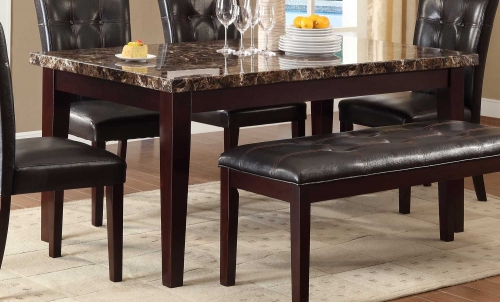 Teague Faux Marble Dining Table - Espresso