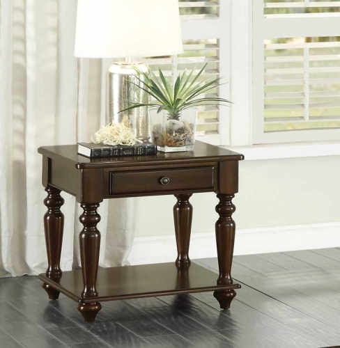 Lovington End Table with Functional Drawer - Espresso