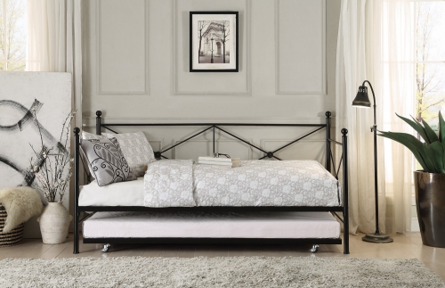 Jones Metal Daybed with Trundle - Black