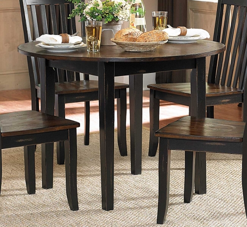 Homelegance Three Falls Round Dining Table With Drop Leaf Two Homelegance Three Falls Round Dining
