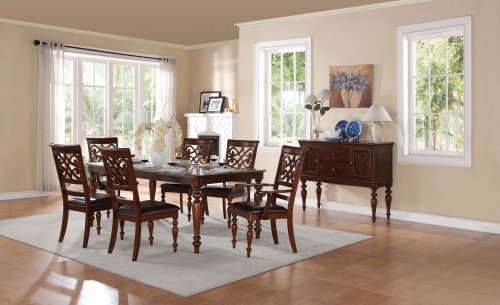 Creswell Leg Table Dining Set - Rich Cherry