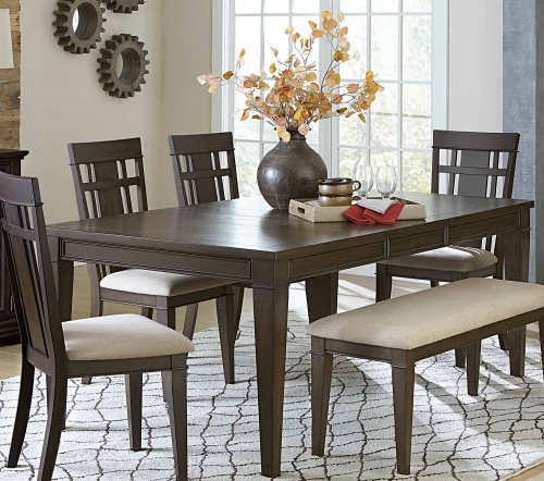 Makah Rectangular Dining Table with Leaf - Dark Brown