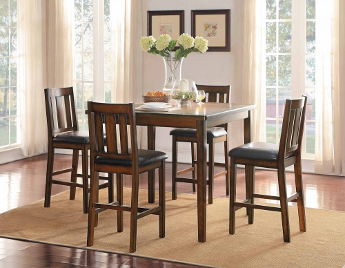 Delmar 5- Piece Pack Counter Height Dining Set - Burnish Finish