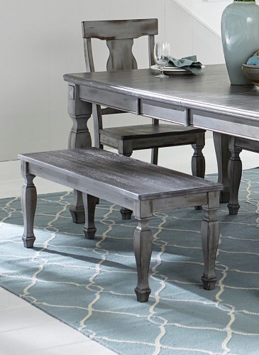 Fulbright 48-inch Bench - Weathered Gray Rub Through Finish