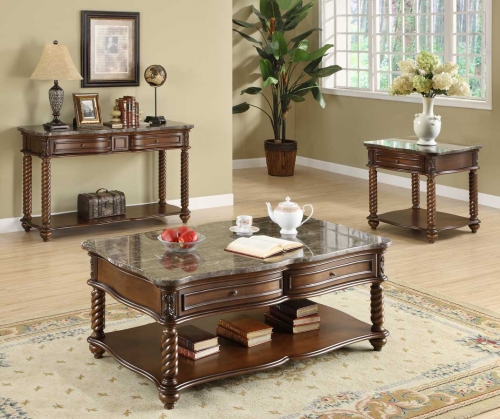 Lockwood Occasional Table Set - Brown Mahogany