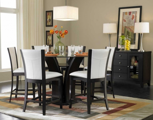 Daisy Round Glass Top Counter Height Dining Set