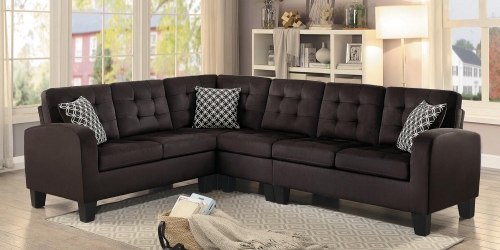 Sinclair Reversible Sectional Sofa - Chocolate Fabric