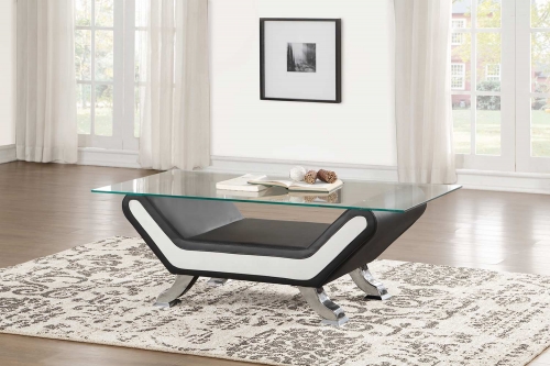 Veloce Coffee/Cocktail Table with Glass Top