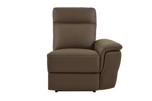 Homelegance Olympia Power Right Side Facing Reclining Chair - Raisin Top Grain Leather Match