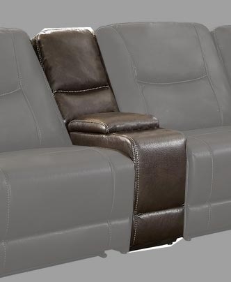 Columbus Console - Breathable Faux Leather - Dark Brown